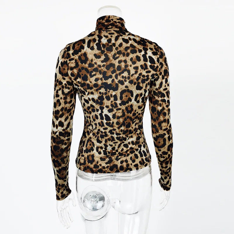 Leopard Print Turtleneck Crop Top | Inspired by Giselle