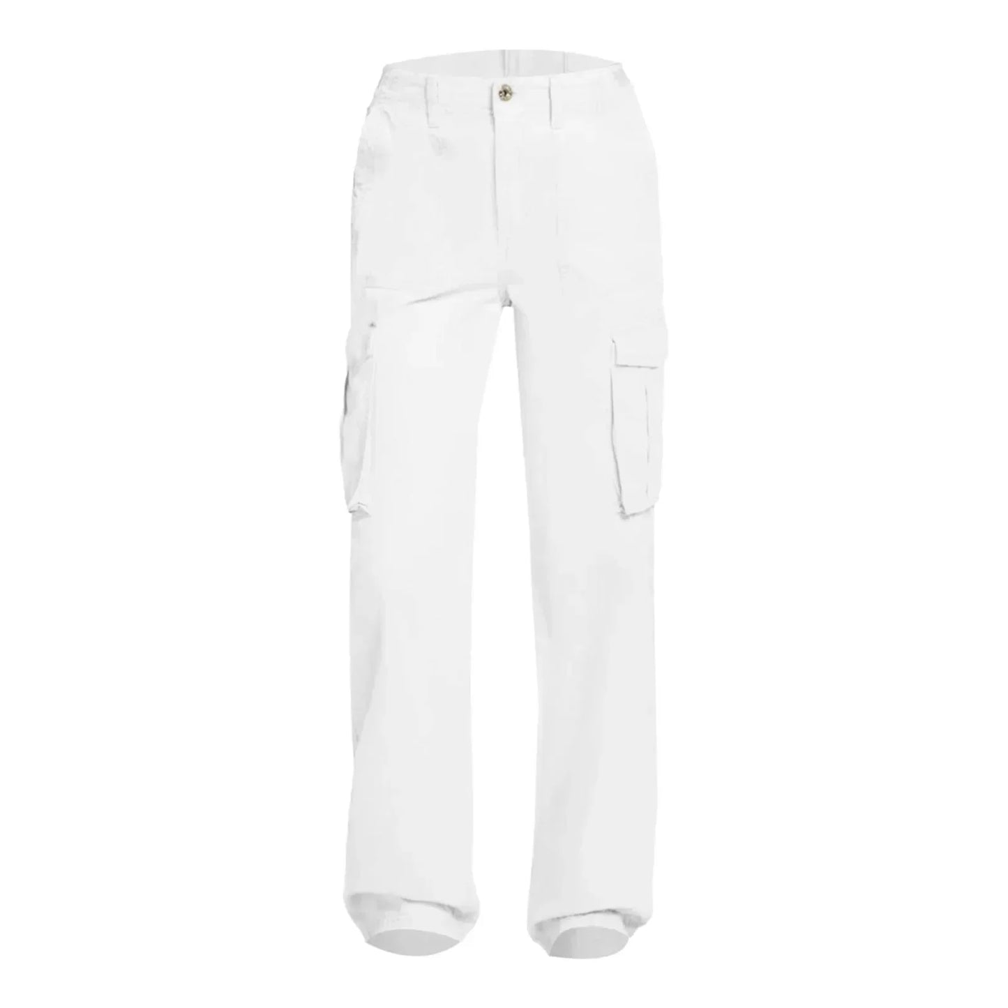 Adjustable Straight Fit Cargo Pants Women Baggy Wide Leg High Waist Pants Pockets Retro Street Style Casual Trousers Y2K 여성용 바지