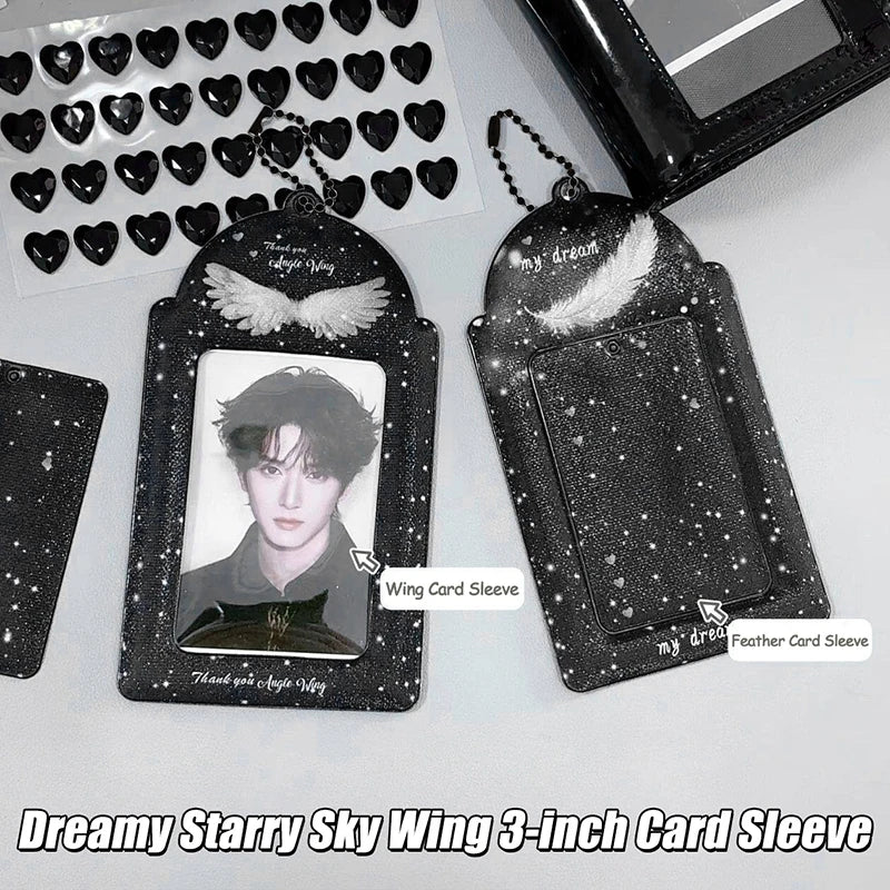 Ins Photocards Holder Photocard Display Cover Idol Cards Protective Sleeves Kpop Idol Star Photo Card Keychains ID Card Holder