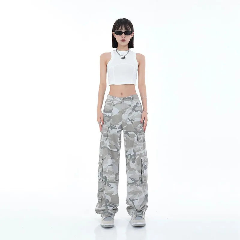 Camouflage Wide Leg Cargo Pants | Inspired by Rosé