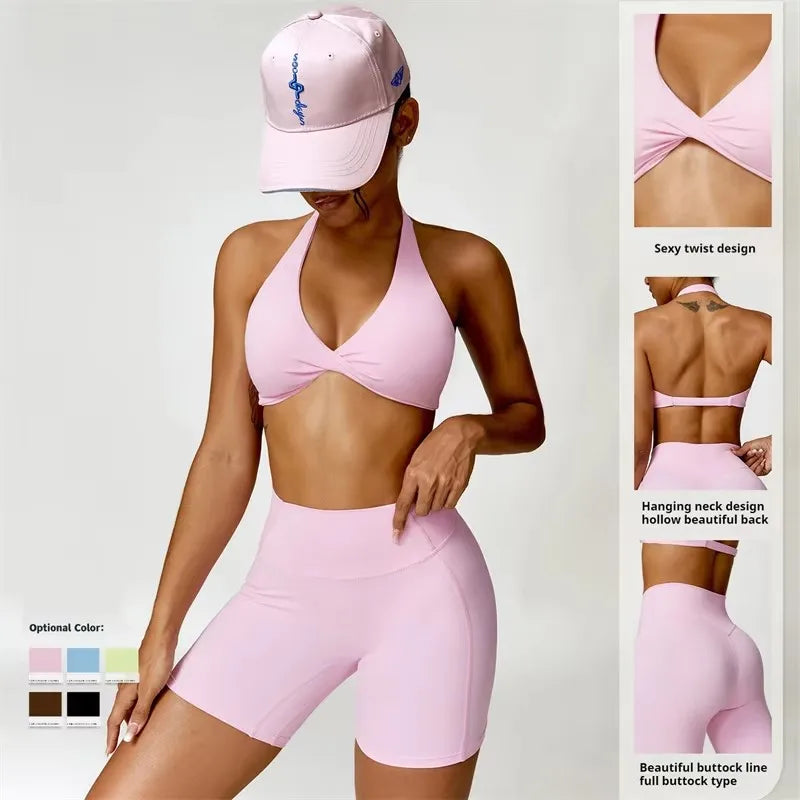 Sport Bra Leggings Suit 2PCS Yoga Set Nude Feeling Workout Sets Women Tracksuit Gym Push Up Fitness Running Workout Sportwear