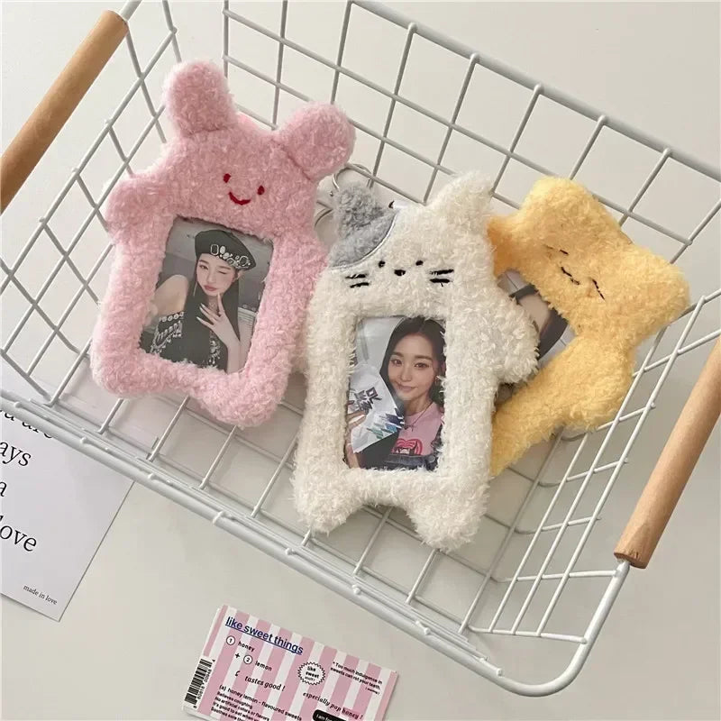 Kawaii Plush Photocard Holder Keychain