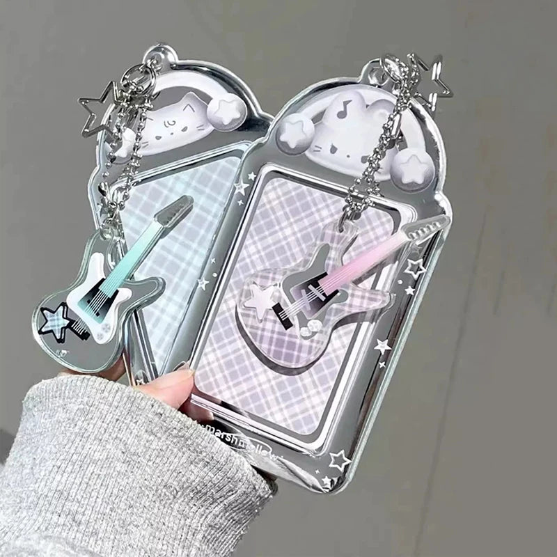 Ins Photocards Holder Photocard Display Cover Idol Cards Protective Sleeves Kpop Idol Star Photo Card Keychains ID Card Holder