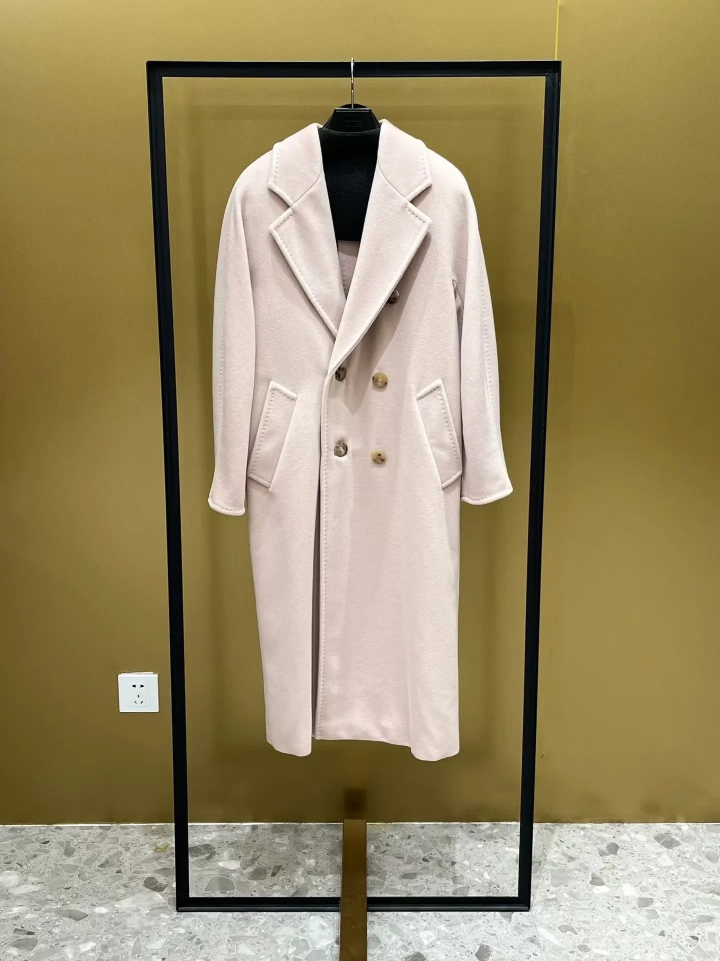 101801 Italy imported double-sided cashmere coat for women medium and long 2025 new original woolen coat for women
