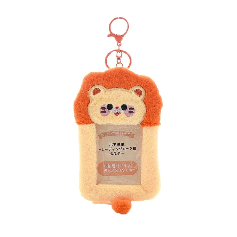 3 Inch Kpop Binder Plush Photocards Holder Keychains Hamster Cat Bear Panda Instax Mini Photo Album for Photographs Korea Idol