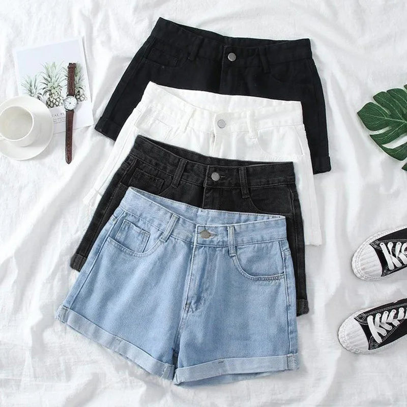 Korean High Waist Slim Denim Shorts | Inspired by Neslihan Atagül