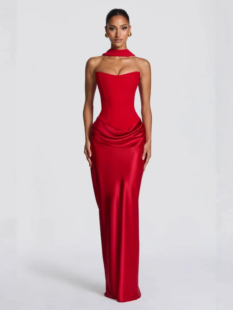 Short Sleeve Fit & Flare Floor-Length Dress | Inspired by Hande Erçel