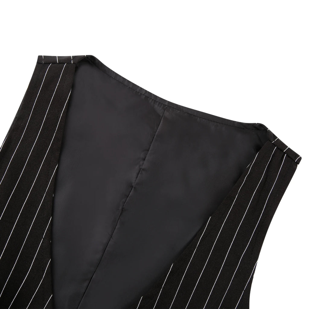 Striped V-Neck Sleeveless Waistcoat Top | Inspired by Jisoo