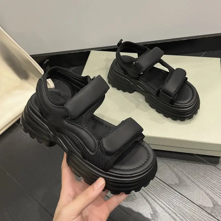 2023 Summer New Platform Women Sandals Fashion Open Toe Thick Sole Flats Shoes Ladies Elegant Gladiator Sandalias
