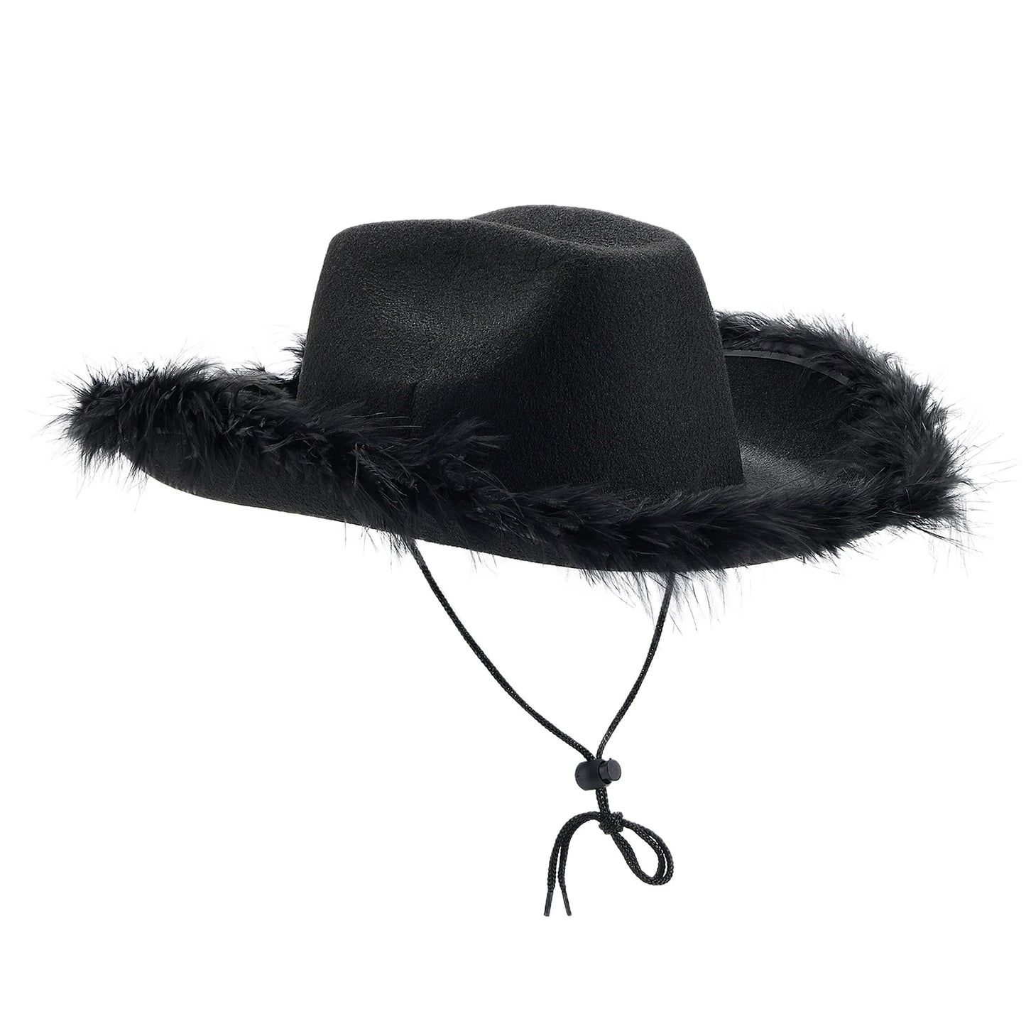 Wide Brim Furry Trim Cowboy Hat | Inspired by Zeynep Oktay