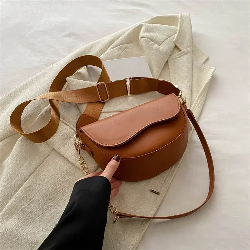 Vintage Double Strap Saddle Crossbody Shoulder Bag | Inspired by Neslihan Atagül