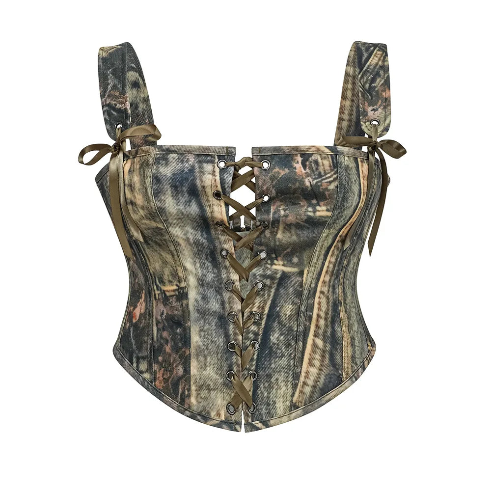 Overbust Lace-Up Steampunk Corset Top | Inspired by Manon