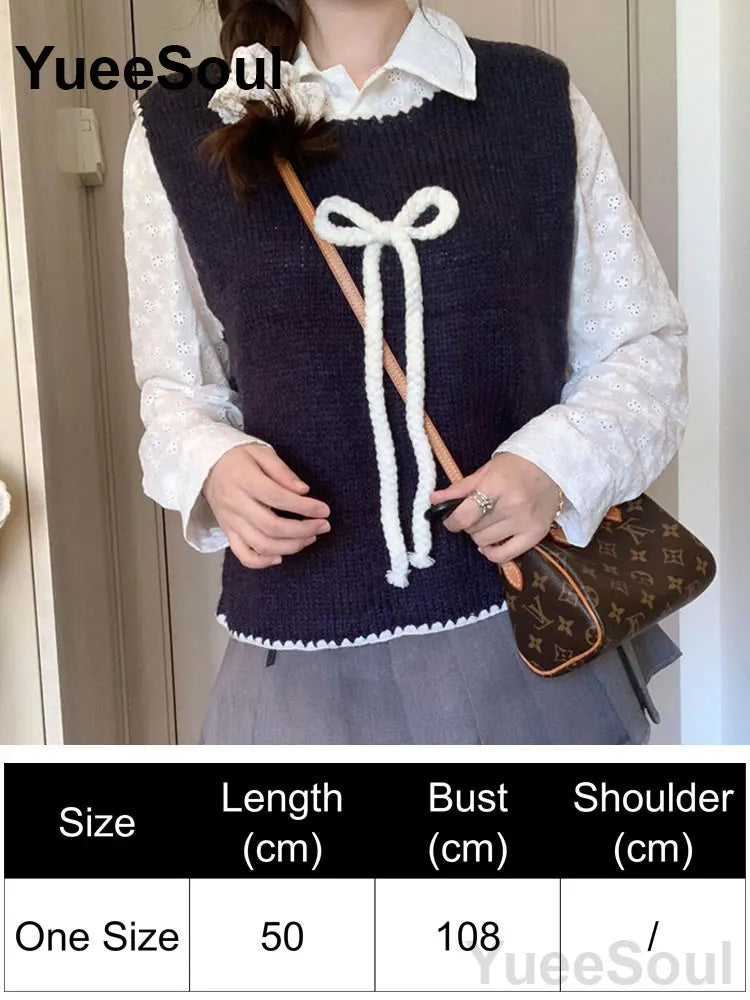 Blue Argyle Women's Vest Plaid Sleeveless Pullover Loose Knitted Sweater Vest 2026 New Autumn Y2K Casual Oversized Waistcoat