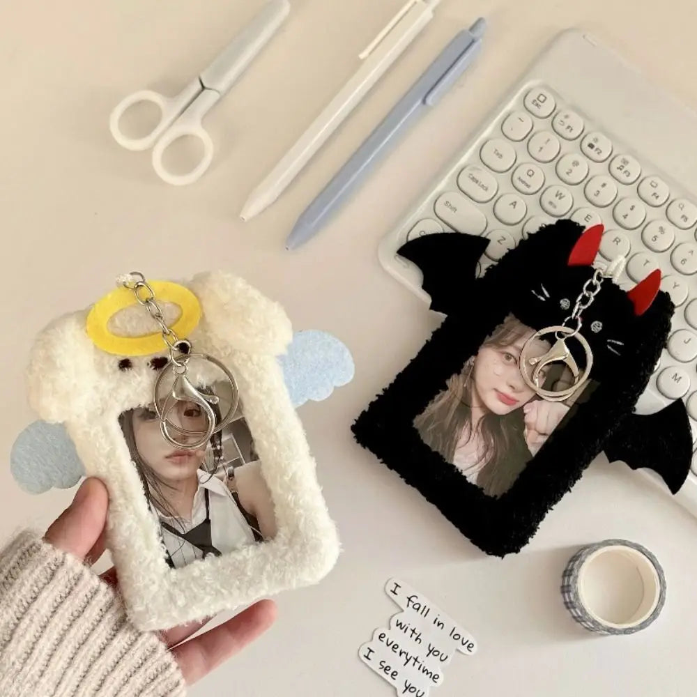 Cute Plush Photocard Case Demons&Angels Multifunctional Photo Card Holder Card Case Students