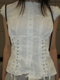 Y2K Lace Patchwork Single-Breasted Cropped Blouse | Inspired by Ian