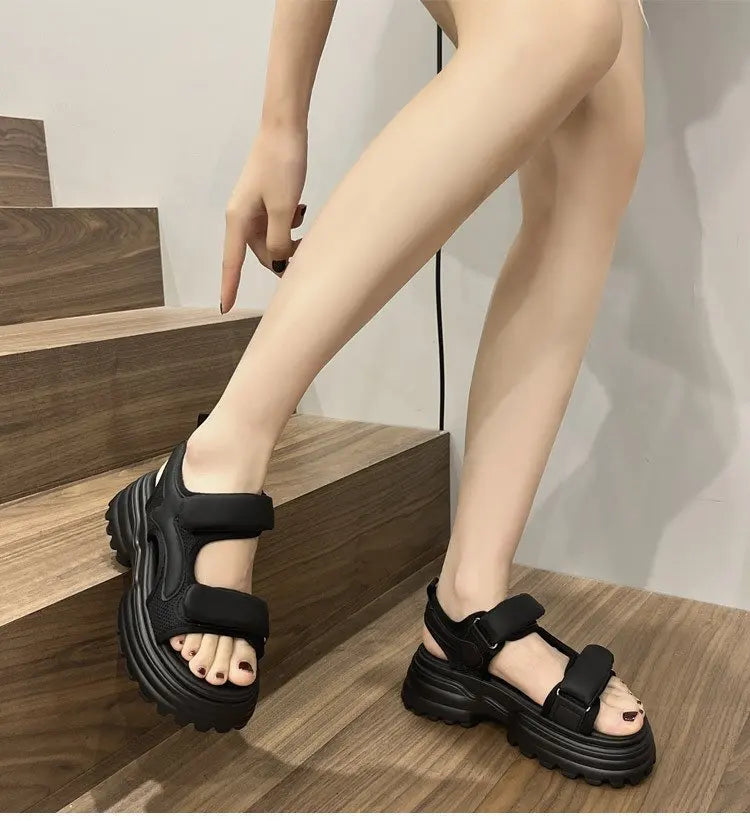 2023 Summer New Platform Women Sandals Fashion Open Toe Thick Sole Flats Shoes Ladies Elegant Gladiator Sandalias