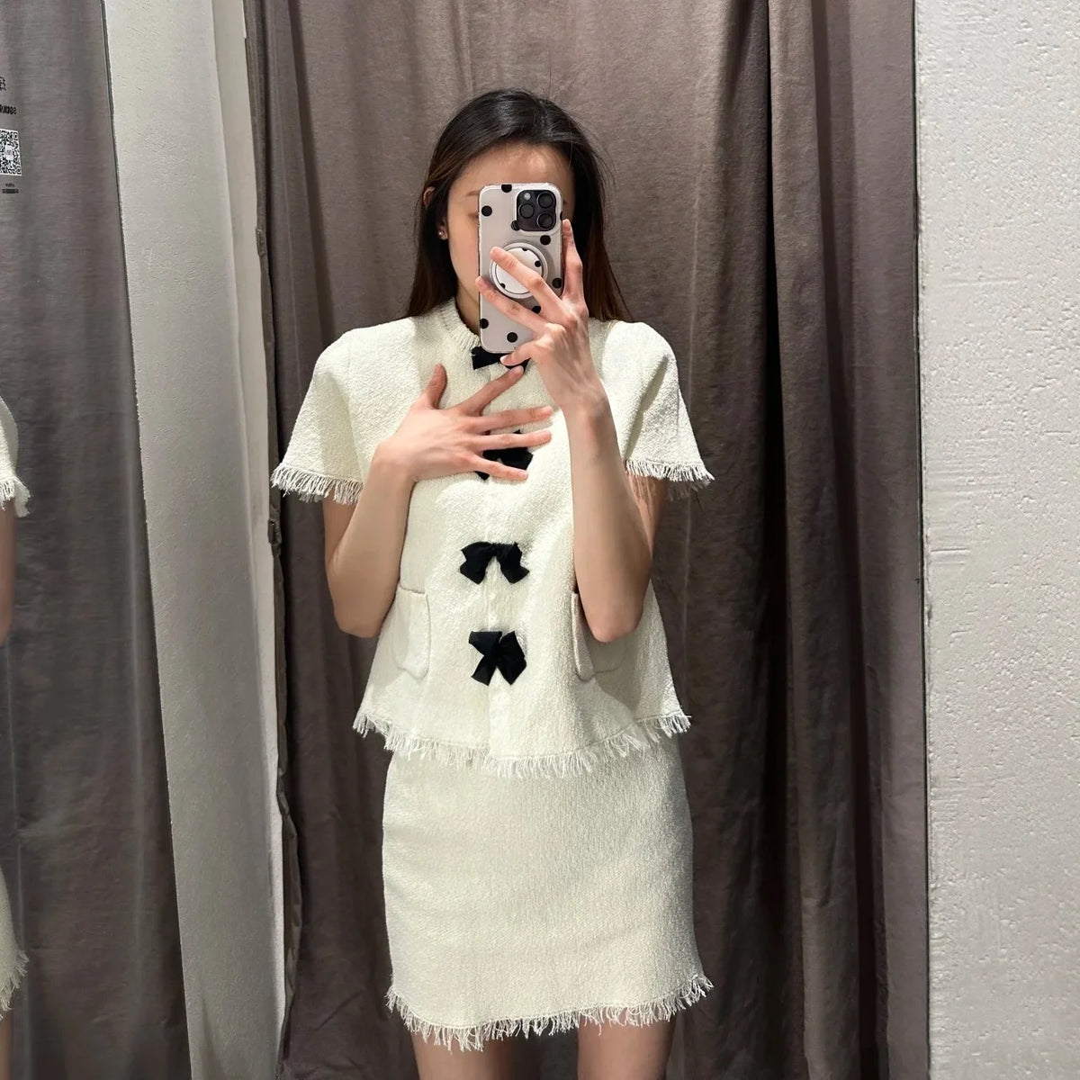 Knitted Butterfly Knot Tassel Short Sleeve Coat | Inspired by Esra Bilgiç