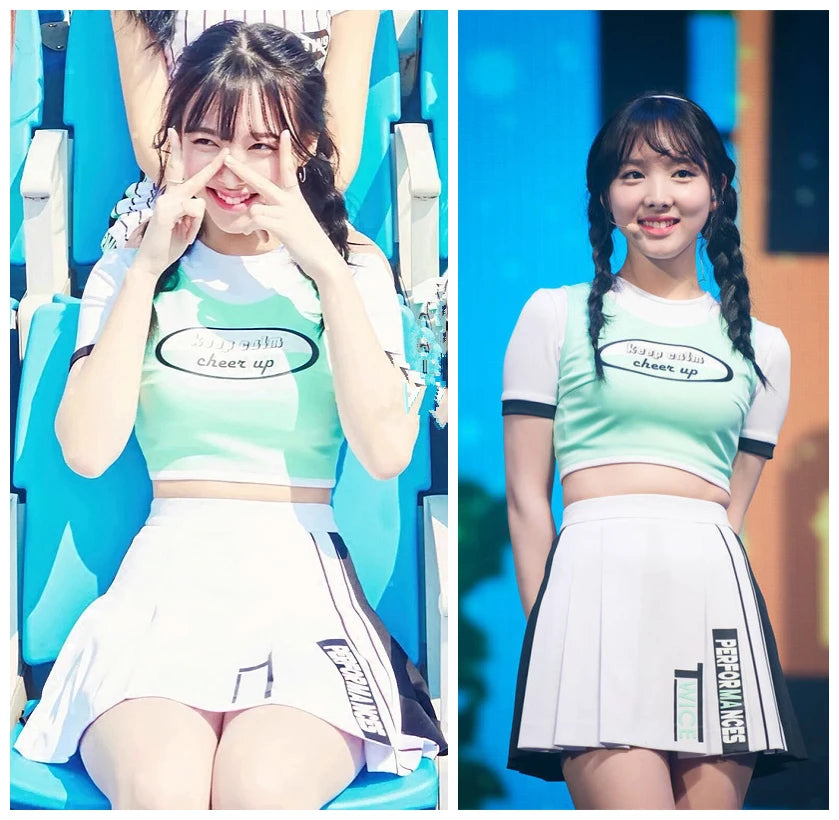 Twice Nayeon Kpop Stage Outfit Cheerleading Performance Uniform Rave Festival Clothing Women Dance Costume Gogo Dancer DJ DS