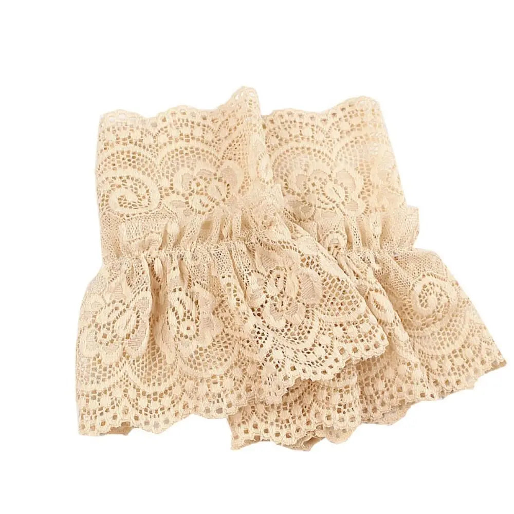 1Pair Sun Protection Arm Cover Scar Cover Sweater Decorative Detachable Sleeve Cuffs Fake Sleeve Lace Cuffs Ruffles Elbow Sleeve