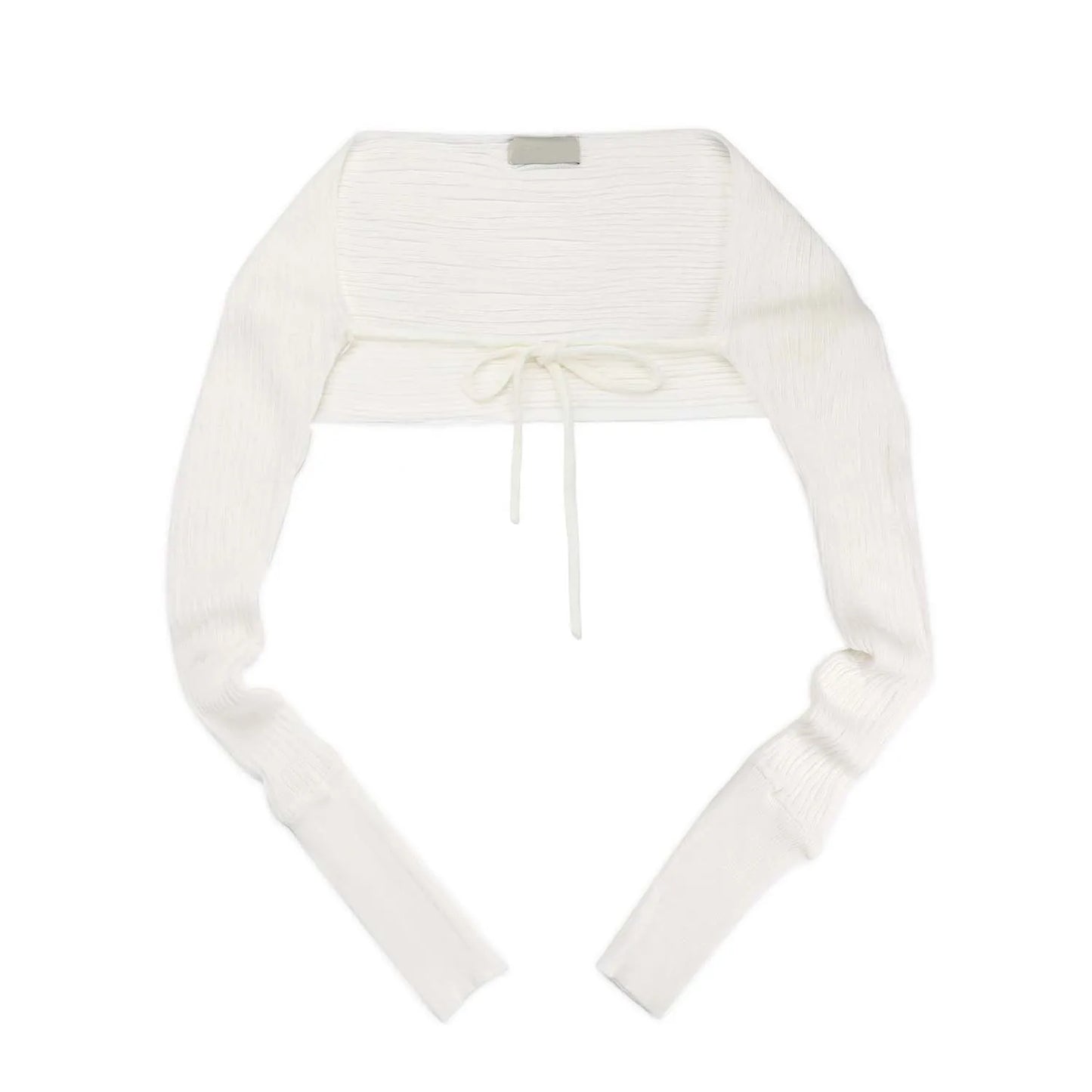 Designer Drawstring Knit Cardigan Women Summer Long Sleeve Layering Mesh Cover-Up