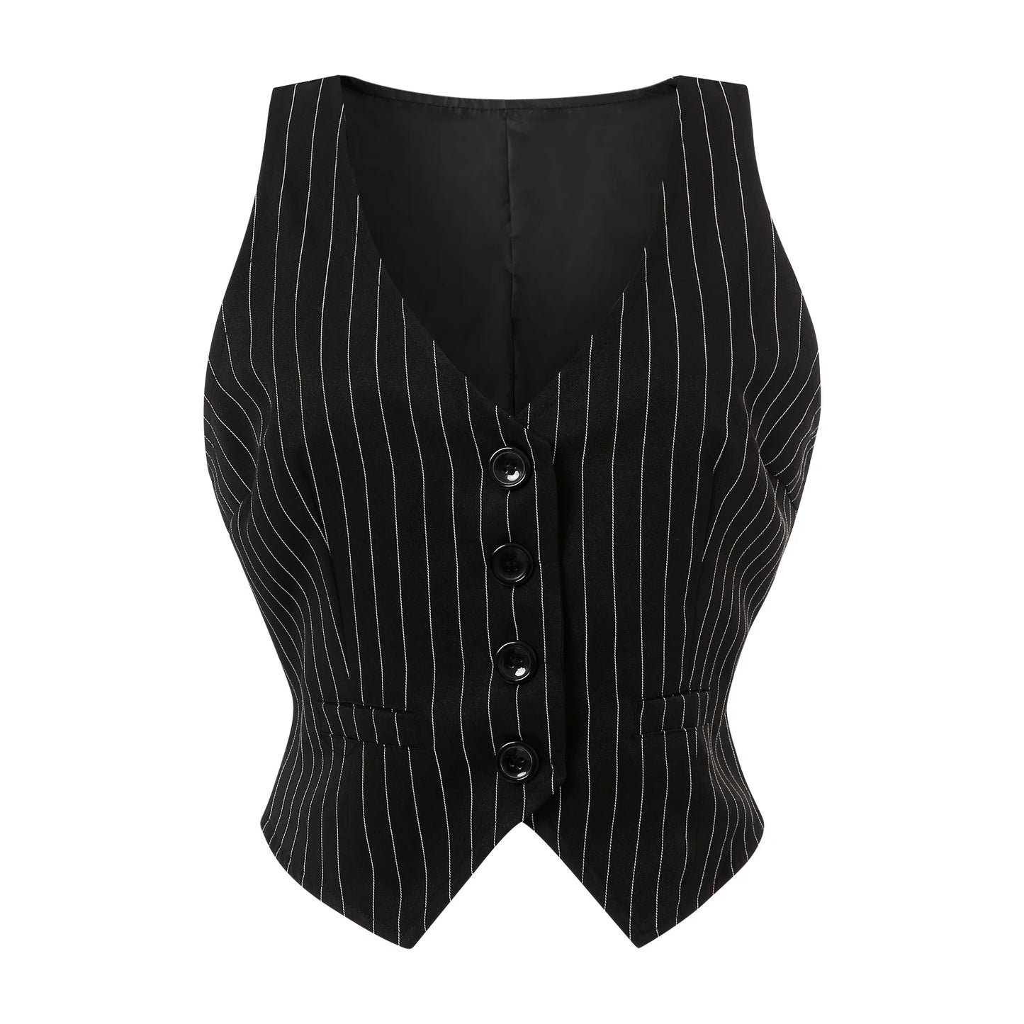 Captivating Women's New Sexy Y2k Female Waistcoat, Solid Color Striped V-Neck Sleeveless Tops Blouse Vest for Summer Dailywear