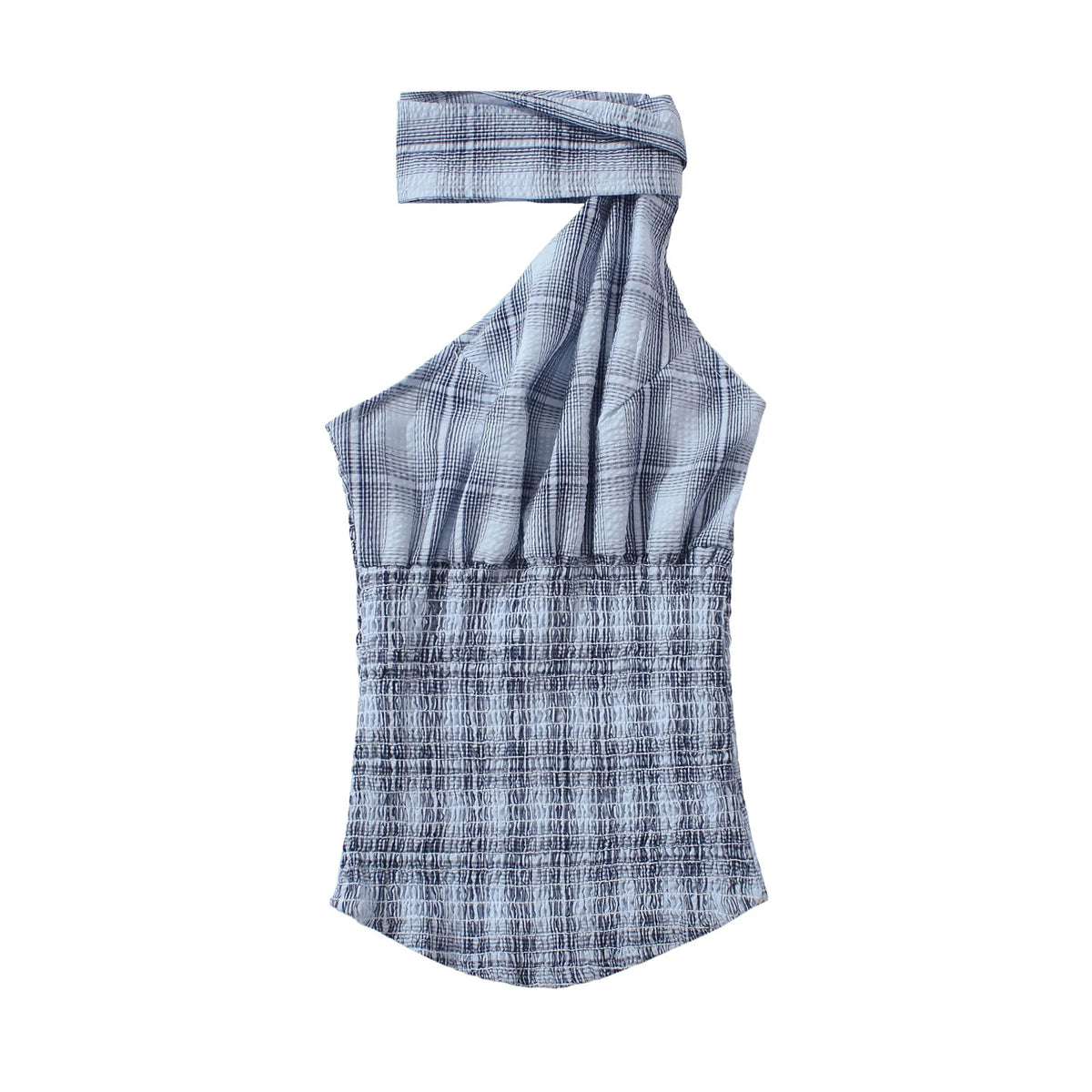 Y2K Plaid Halter Top & Fluffy Mini Skirt 2-Piece Set | Inspired by Sophia