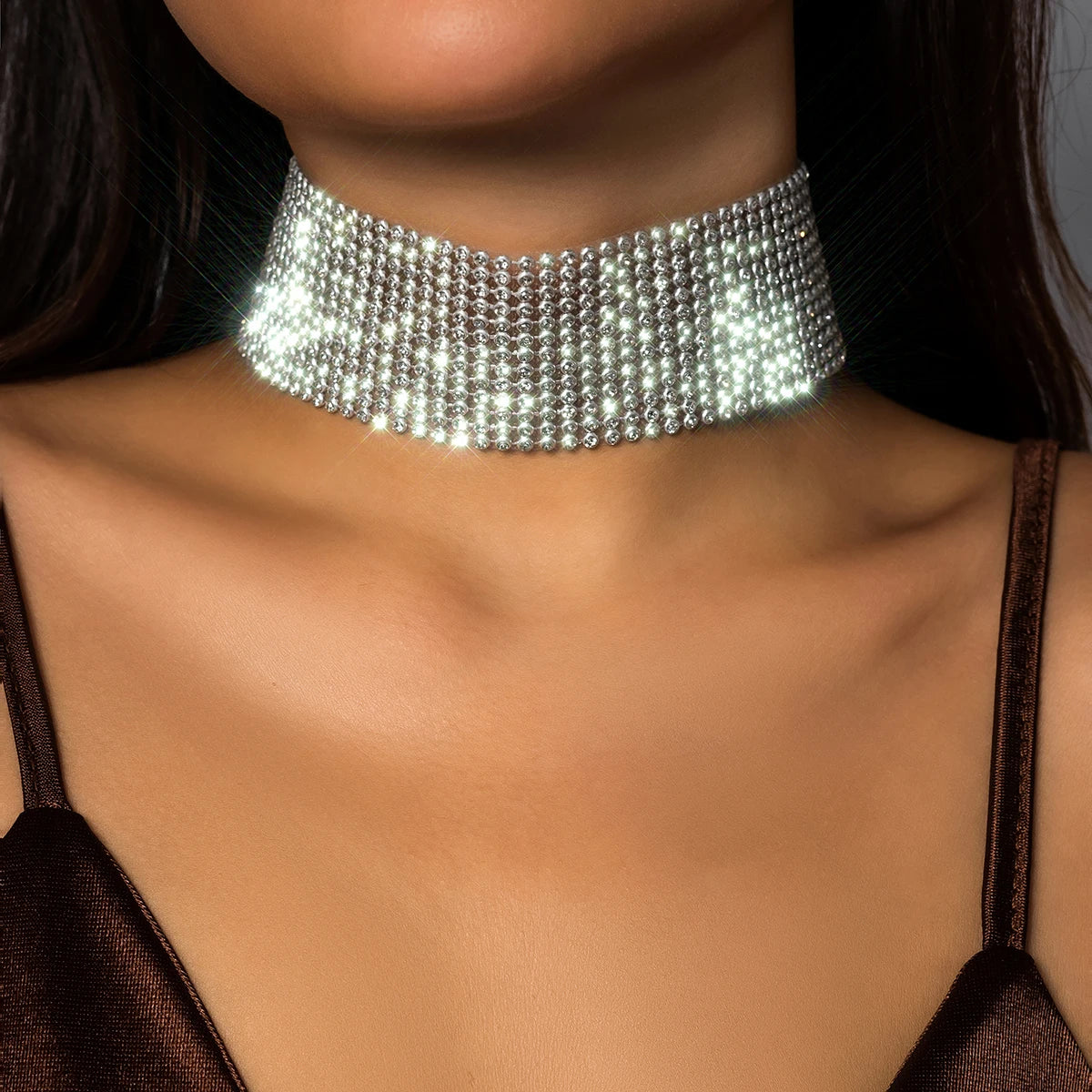 Crystal Rhinestone Choker Necklace | Inspired by Sıla