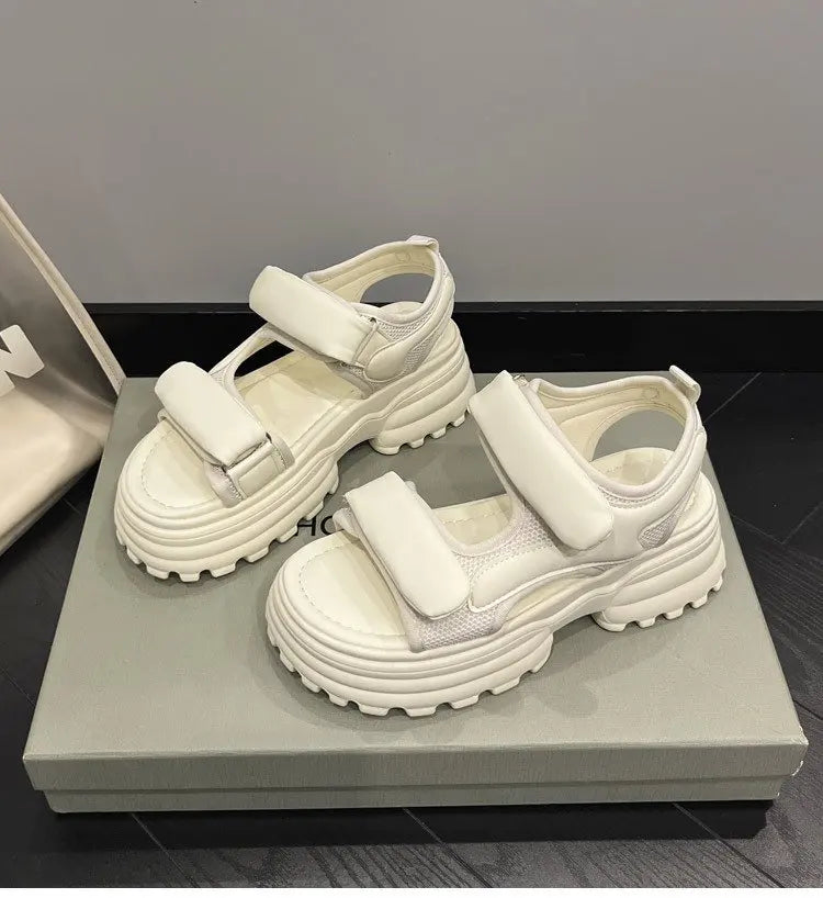 2023 Summer New Platform Women Sandals Fashion Open Toe Thick Sole Flats Shoes Ladies Elegant Gladiator Sandalias