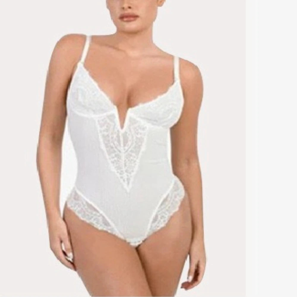 Fashionable Comfortable Lace Hollow Jumpsuit Sexy Shapewear Women's Abdominal Shaping