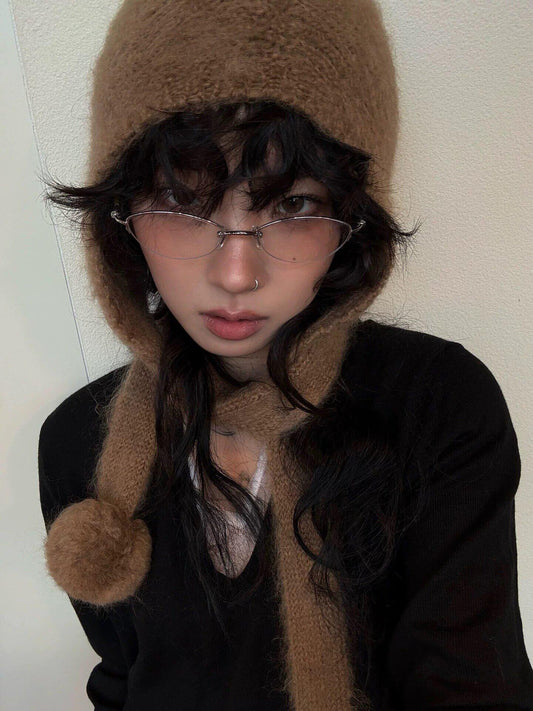 Korean Retro Cat Eye Anti-blue Light Glasses Women No Makeup Plain Glasses Men Contrasting Cute Decorative Computer Glasses