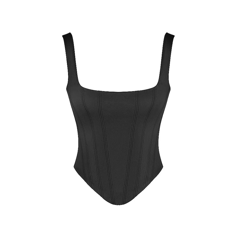 Corset Bandage Top Women Black Camisole Short Cropped Tank Tops 2023 Summer Sexy Elegant Nightclub Evening Party Female Clothes