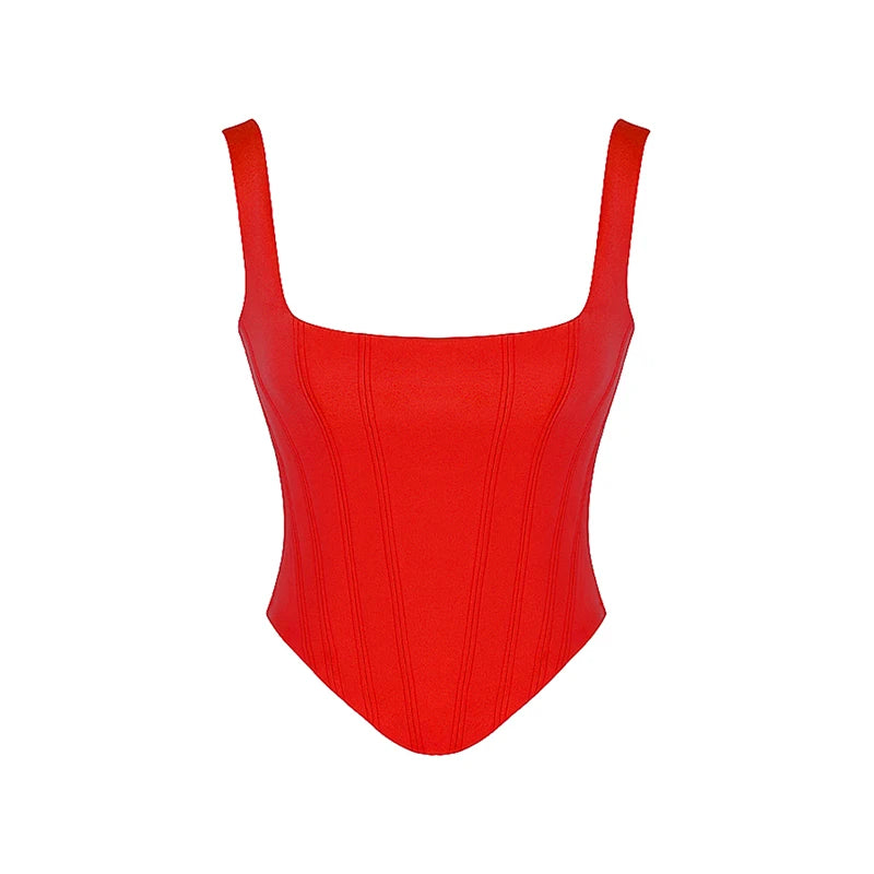 Corset Bandage Top Women Black Camisole Short Cropped Tank Tops 2023 Summer Sexy Elegant Nightclub Evening Party Female Clothes