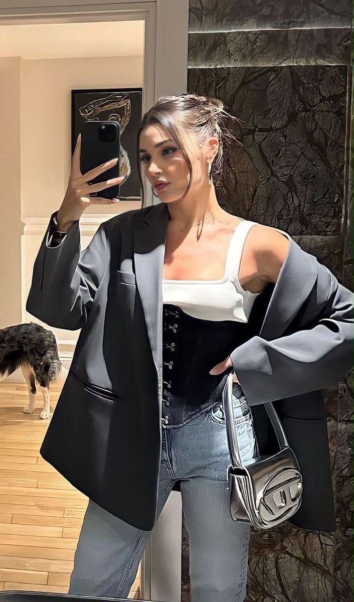 Lucyever Vintage Women's Blazer Fashion Streetwear Loose Long Sleeved Blazers All-Match Casual Single Button Office Lady Coat