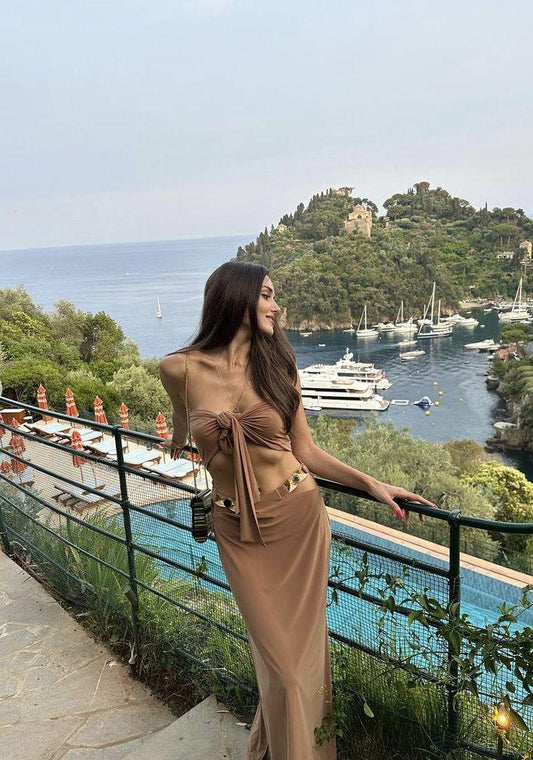 Full Sleeve A-Line Printed Mid-Calf Dress | Inspired by Hande Erçel