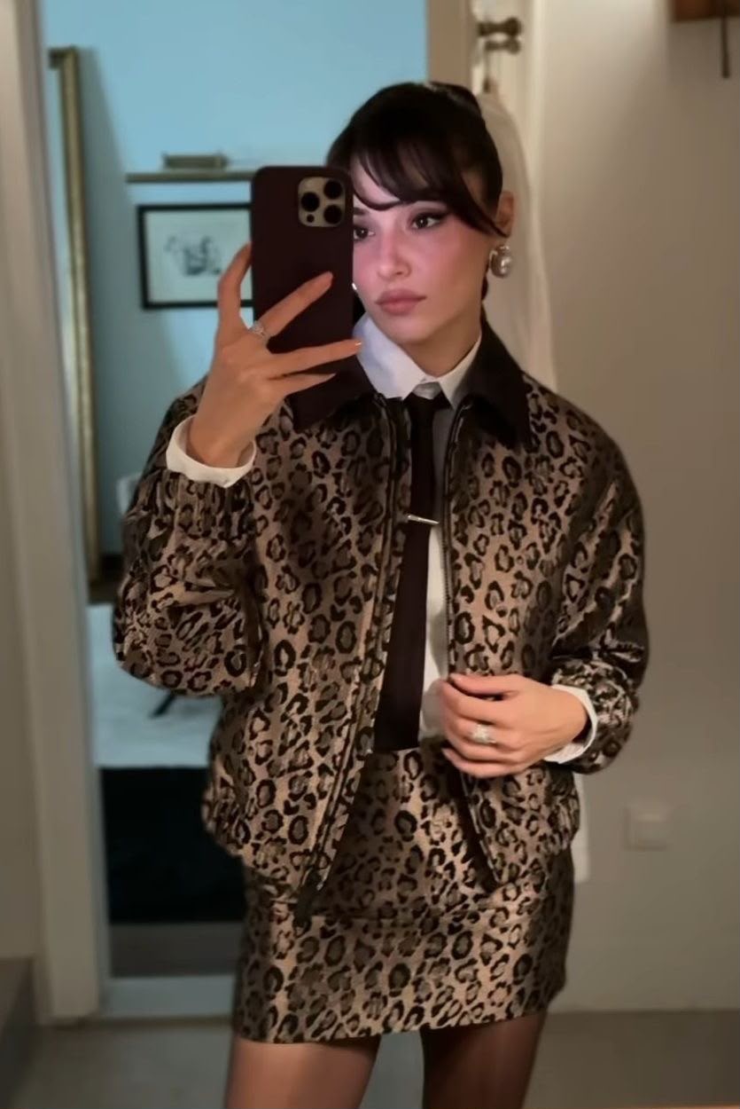 Leopard Print Short Jacket Fashionable New Retro Versatile Small Casual Jacket Top