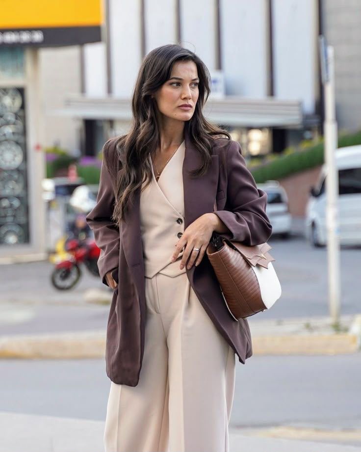 Double-Breasted Notched Collar Blazer Jacket | Inspired by Pınar Deniz