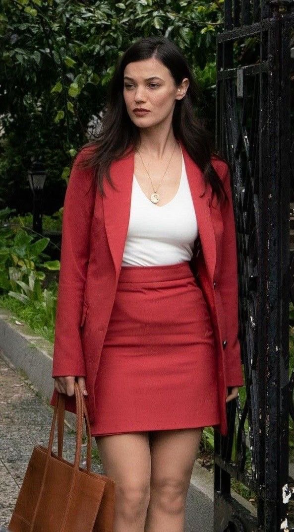 Long Sleeve Blazer & High Waist A-Line Mini Skirt 2-Piece Set | Inspired by Pınar Deniz