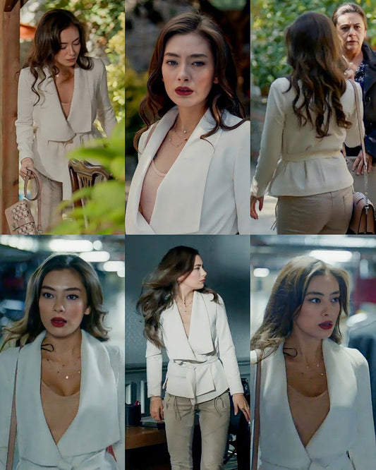 Solid Color 2026 Autumn New Korean Style Slimming Belted Blazer with Waist-Cinching Design for Women Lace-Up Jacket White Black