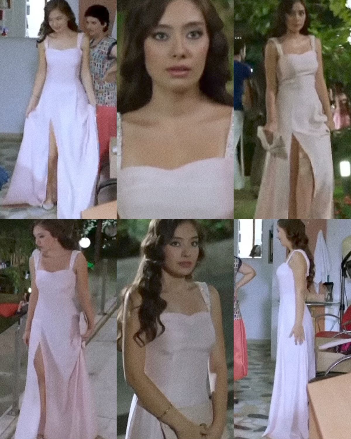 Square Collar Spaghetti Strap Backless Slim Maxi Dress | Inspired by Neslihan Atagül