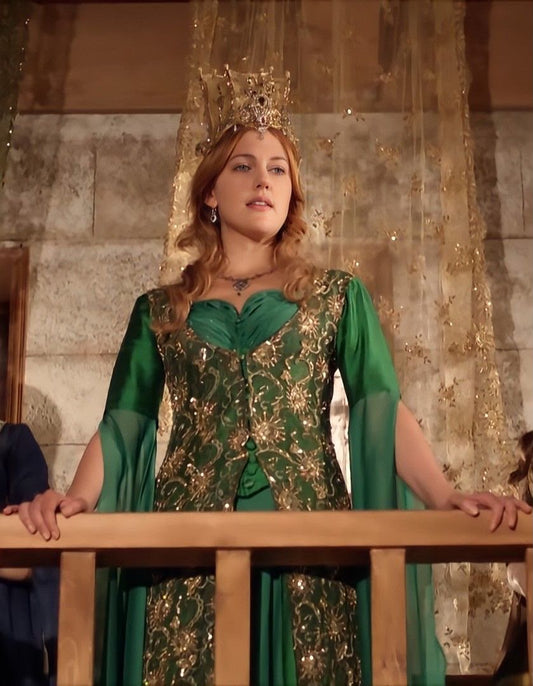 Historical Ottoman Caftan Evening Dress With Gold Lace Vintage Green Turkish Costume Prom Dress 2026 Abaya Formal Occasion Party