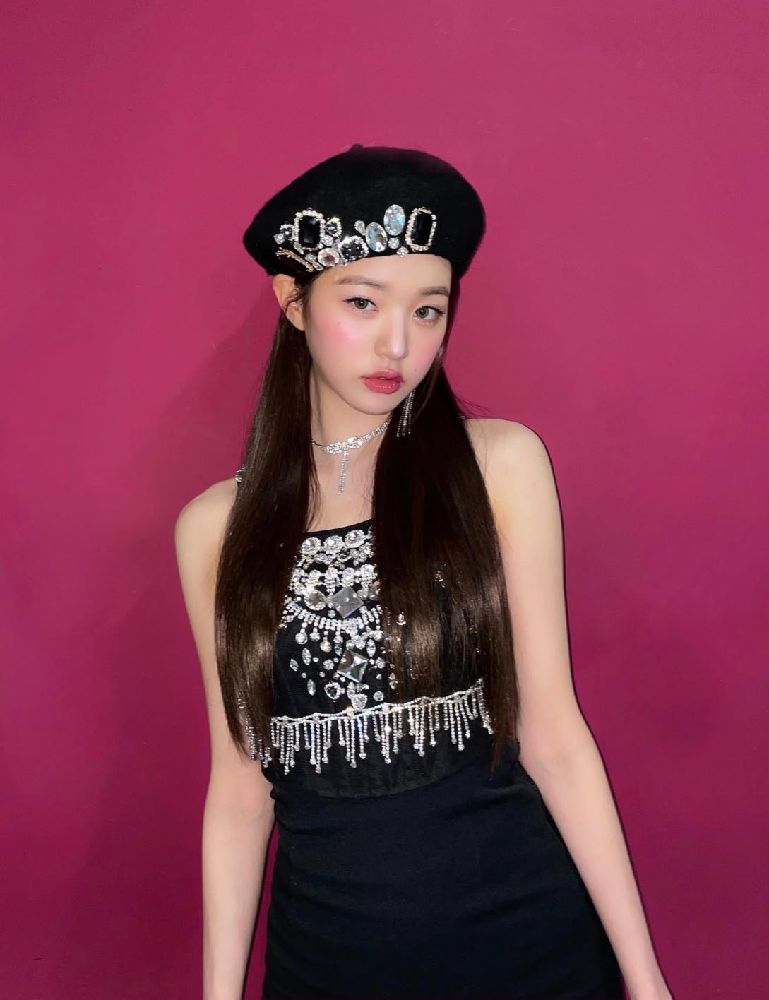 Female Singer Kpop Stage Outfit Black Shiny Rhinestone Sling Short Dress Women Group Jazz Dance Costume Stage Performance Wear
