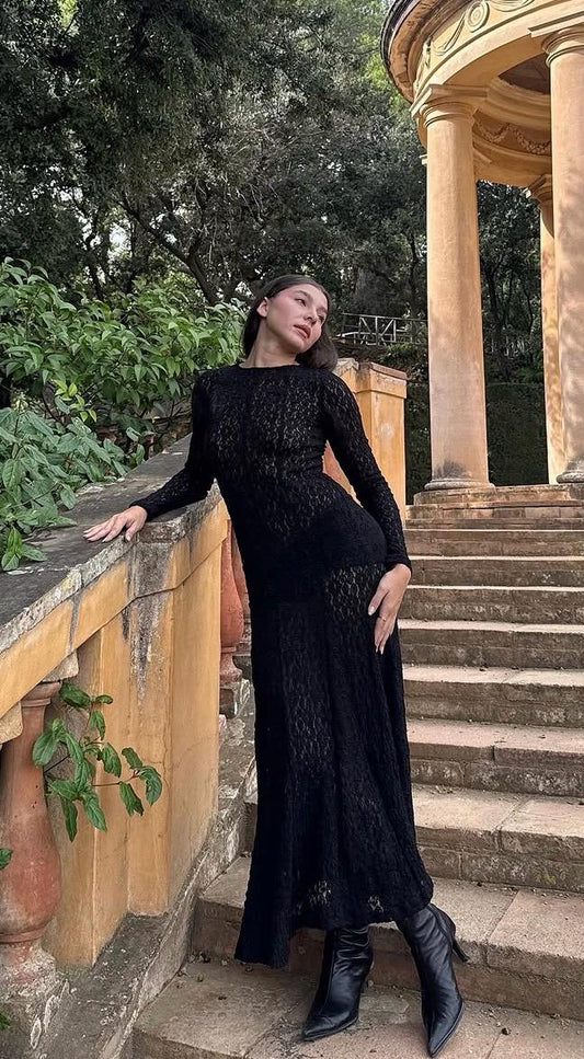 Lace Fishtail Maxi Dress | Suzy