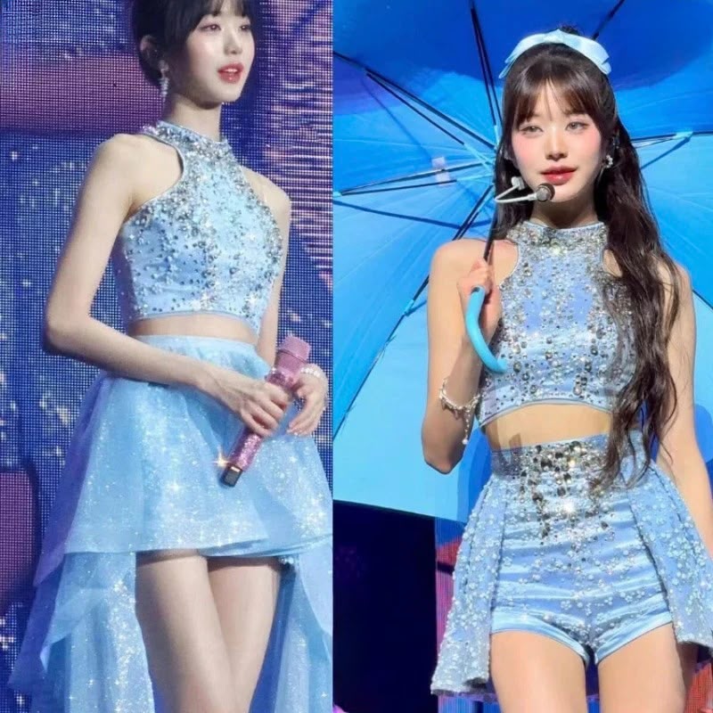 Shiny Halter Vest & Shorts Skirt Set | Inspired by Wonyoung